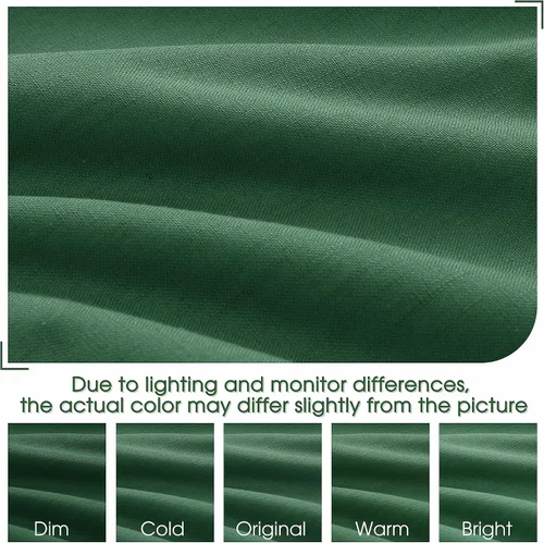 Vista 4 de Joywell Cortinas 100% opacas de 84 pulgadas de largo, juego de 2 paneles de cortinas de oscurecimiento de habitación para dormitorio, pestañas Verde
