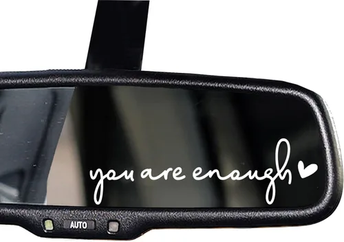 Vista 19 de 2 calcomanías con el texto “Buckle Up” para espejo retrovisor, calcomanía de vinilo divertida y bonita para el auto