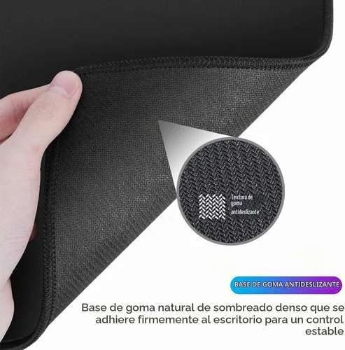 Vista 7 de Alfombrilla de mouse extragrande para juegos personalizada con base de goma antideslizante, bordes cosidos, alfombrilla de mouse lavable, teclado