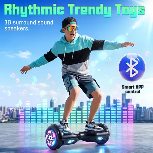 Vista 3 de LIEAGLE Hoverboard, All-Terrain Self-Balancing Scooter All Age Groups 01—6.5" Negro