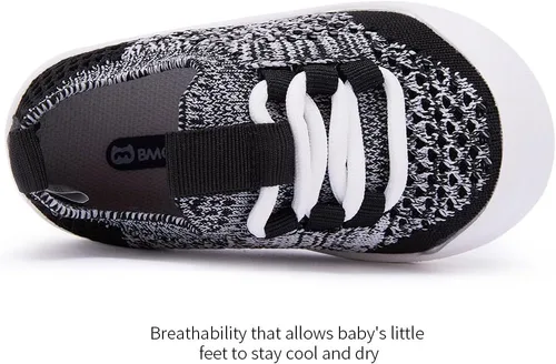 Vista 3 de BMCiTYBM Zapatos de bebé para niño y niña, zapatillas infantiles antideslizantes para primeros pasos, 6, 9, 12, 18, 24 meses