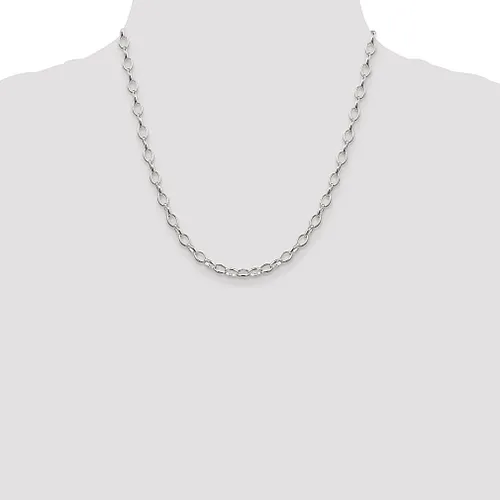 Vista 2 de 925 Sterling Silver 5mm Rolo Chain Necklace Pendant Charm Fancy Fine Jewelry For Women Gifts For Her