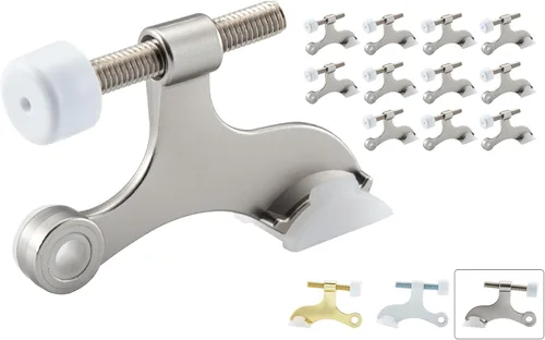 Vista 11 de HOME MASTER HARDWARE - Tope de puerta con pasador de bisagra, paquete de 8, negro, ajustable, de servicio pesado, con puntas amortiguadas de plástico