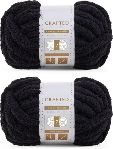 Vista 27 de Crafted By Catherine Hilo de Chenille Grueso - Paquete de 2 (8 oz / 227 g, 31.7 Yardas Cada Madeja), Beige, Calibre 7 Jumbo