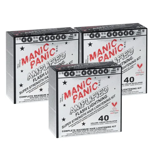 Vista 7 de MANIC PANIC Flash Lightning - Kit de Decoloración Súper Fuerte - Revelador de 40 Volúmenes + Polvo Decolorante - Aclarador de Cabello para Cabello