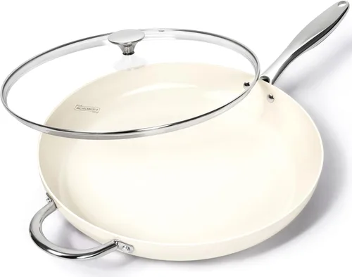 Vista 10 de MICHELANGELO Sartén pequeña – Sartén antiadherente de 8 pulgadas con tapa, sartenes de cerámica no tóxicas con mango de acero inoxidable, sartén