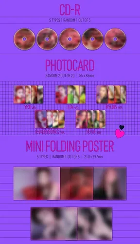 Vista 3 de JYP Ent ITZY Guess Who Mini Album [Night Version] CD, Photobook, Photocards, Postcard Set, Hidden Card, Mini Folding Poster, Sticker Pack