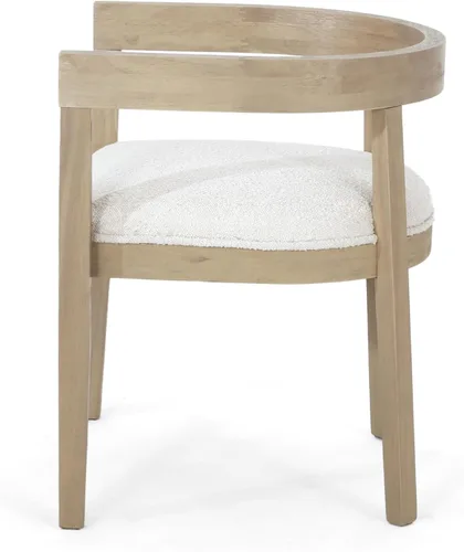 Vista 10 de Ladieu - Sillas de comedor para tina, tela y madera, ceniza clara/almendra (juego de 2)