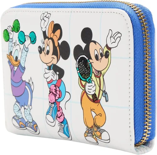 Vista 2 de Loungefly Billetera con cremallera de Disney Mousercise, Mousercise White, talla única , Retro