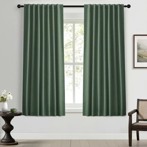 Vista 37 de UHITECH Short Blackout Curtains for Bedroom 24 Inch Long 2 Panels, Beige