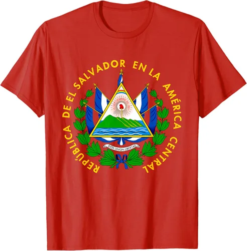 Vista 85 de Camiseta con diseño de emblema de la bandera de El Salvador
