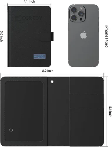 Vista 9 de Coredy Soporte para pasaporte con rastreador Bluetooth, funciona con Apple Find My (solo iOS), cubierta de pasaporte localizada, indicador de sonido