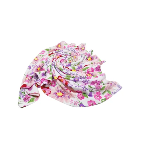 Vista 3 de Toldo para asiento de coche para bebé, extra suave y elástico, funda de lactancia floral púrpura y rosa