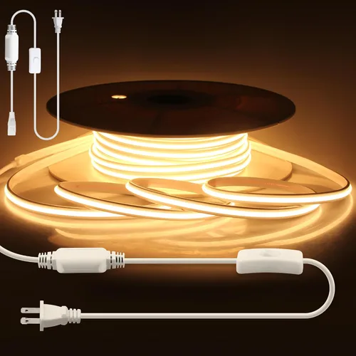 Vista 9 de Aclorol Tiras de Luces LED COB AC de 110V Enchufables 16.4 Pies 288led/M Alta Densidad Flexibles Cuerda de Luces LED COB Impermeable para Decoración