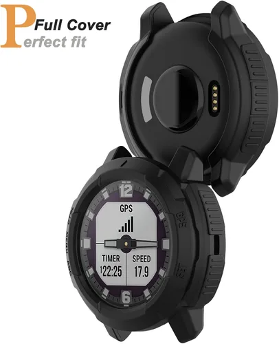 Vista 3 de Miimall Compatible con Garmin Instinct Crossover Case, resistente a los arañazos Anti-caída TPU Funda de protección militar para accesorios solares