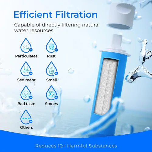 Vista 4 de Waterdrop Paja de filtro de agua por gravedad, sistema de filtración de agua de campamento, purificador de agua de supervivencia para viajes
