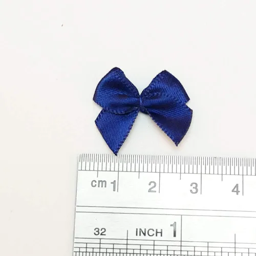 Vista 3 de Chenkou Craft 60 mini lazos de satén de flores de 1 pulgada x 3/4 pulgadas, apliques de bricolaje (azul oscuro)