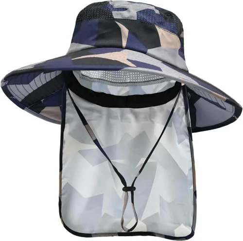 Vista 23 de ZOORON Sombreros de sol para hombres y mujeres con solapa para el cuello Gris oscuro