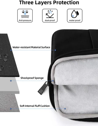 Vista 4 de EVICIV Funda para portátil de 19 pulgadas, bolsos de mano protectores 360°, funda para computadora portátil con bolsillo y cremallera para monitor