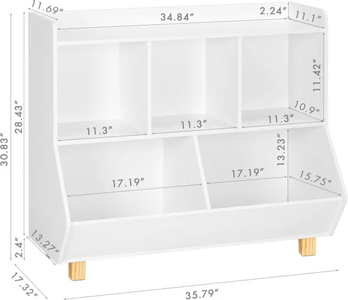 Vista 2 de UTEX - Organizador de almacenamiento de juguetes, estantería para niños y almacenamiento de juguetes con patas, organizador de almacenamiento de 5