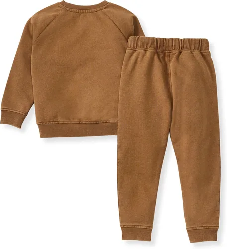 Vista 2 de Burt's Bees Baby Boys Organic Cotton Sweatshirt & Jogger Set, Outfit Bundle Fútbol de lavado ácido
