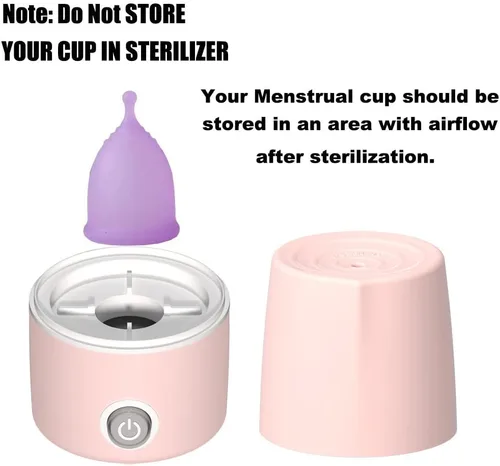 Vista 4 de Esterilizador de taza menstrual para vasos menstruales, máquina limpiadora de vapor a alta temperatura, lava tu taza 99.9% sucia 8 minutos - Higiene