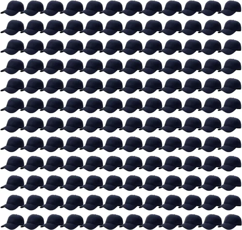 Vista 24 de Falari - 24/144 unidades de gorra de béisbol unisex, lisa y de tamaño ajustable, venta al por mayor Paquete de 144 verde militar