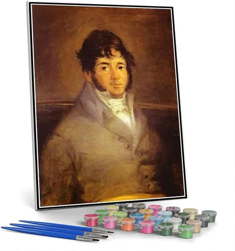 Vista 5 de Pintura por números para kits de adultos Retrato de Ferdinand guillemardet Pintura por Francisco Goya Kit de pintura por números sobre lienzo