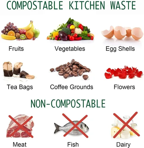 Vista 8 de Contenedor de compost para encimera de cocina, LALASTAR - Contenedor pequeño de compost de metal para cocina interior sellado con tapa