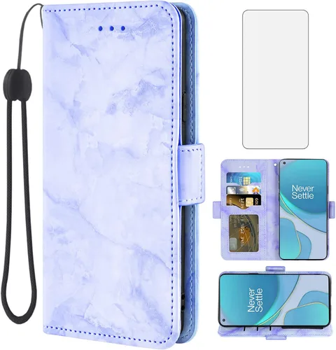 Vista 8 de Asuwish Funda compatible con OnePlus 8T OnePlus8T Plus 9R 5G y protector de pantalla de vidrio con ranura para tarjetero de mármol para One Plus8T5G