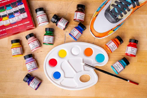 Vista 8 de Angelus Pintura acrílica para cuero, kit más vendido, pintura flexible para zapatos, tenis, cuero, lienzo, muebles y más, 12