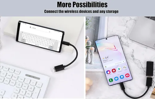 Vista 5 de OTG - Adaptador USB-C 3.0 (paquete de 2) compatible con Google Pixelbook Ir a funciones múltiples rápidas para hacer copias de seguridad, teclado