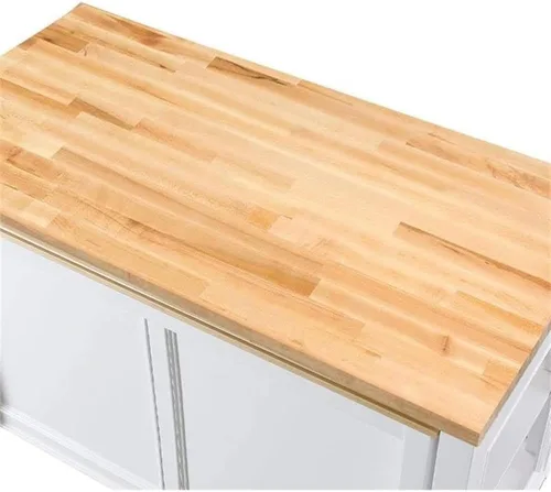 Vista 8 de KD-01-W Medley - Isla de cocina con mesa de comedor extensible de 54 pulgadas de ancho, color blanco, no necesita montaje