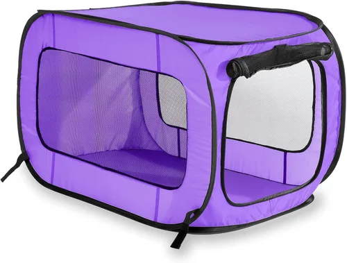 Vista 21 de Perrera plegable portátil, 32.5 pulgadas de largo x 19.5 pulgadas de ancho Azul