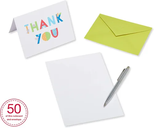 Vista 3 de American Greetings Tarjetas de agradecimiento con sobres, iconos de bebé (50 unidades)