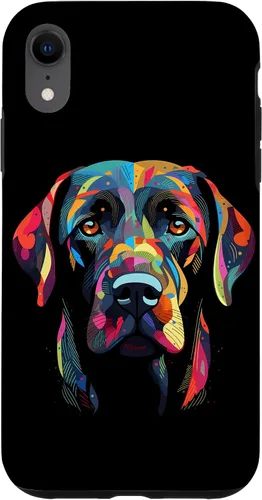 Vista 25 de Labrador Retriever - Carcasa para iPhone 17, diseño de cara de perro, color negro