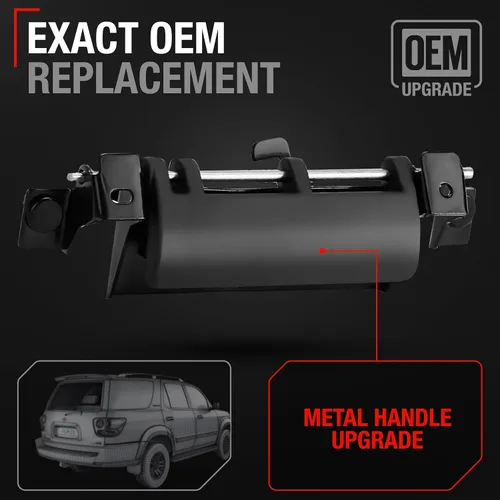 Vista 2 de Conjunto de Manija de Portón Trasero, Metal Mejorado - Compatible con Toyota Sienna 1998-2003, Toyota Sequoia 2001-2007 - Pestillo de Portón Trasero