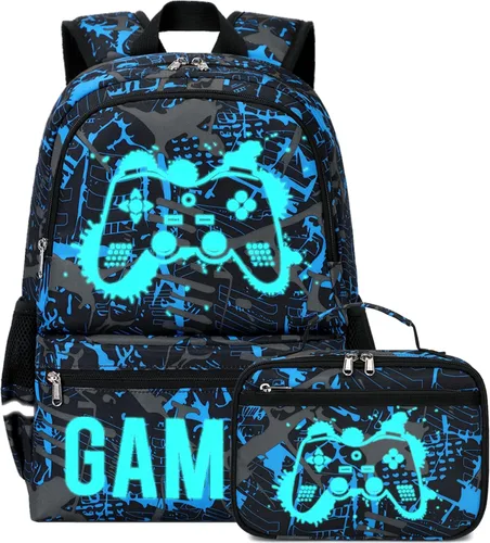 Vista 9 de Octsky - Juego de mochila escolar para niños y niñas con lonchera, Classic Lago Floral