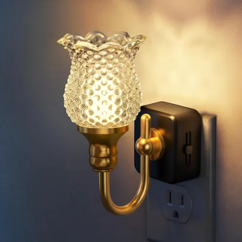 Vista 9 de DORESshop Luz nocturna LED, luces nocturnas giratorias que se enchufan a la pared con sensor de luz automática de 3000 K luz nocturna con brillo