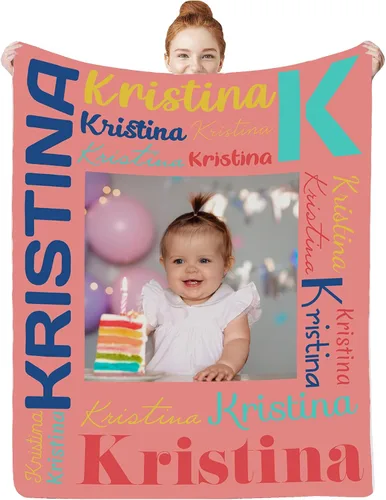 Vista 20 de Manta personalizada con nombre para niños, niñas, niños, niñas, manta personalizada con nombre para adultos, hombres y mujeres, mantas de bebé