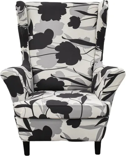 Vista 27 de NILUOH Funda para silla Wingback, 2 piezas, fundas elásticas de elastano para silla con respaldo de ala, funda lavable para sillones con respaldo