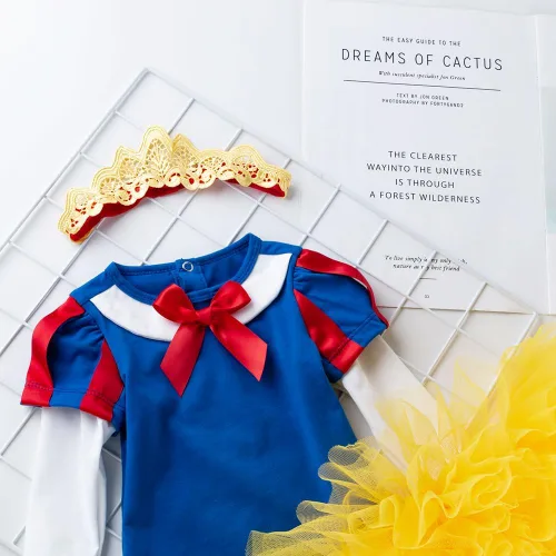 Vista 5 de HUAANIUE Newborn Baby Girl Christmas Outfit Romper Tutu Dress With Headband Birthday