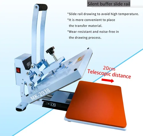 Vista 4 de 15.2x11.6 máquina de prensa térmica para camisetas con cajón y máquina de sublimación de panel digital