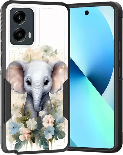 Vista 159 de para Moto G Play 4G 2024, funda de dos capas híbrida resistente y a prueba de golpes, PC duro + silicona suave protectora para Motorola Moto G Play