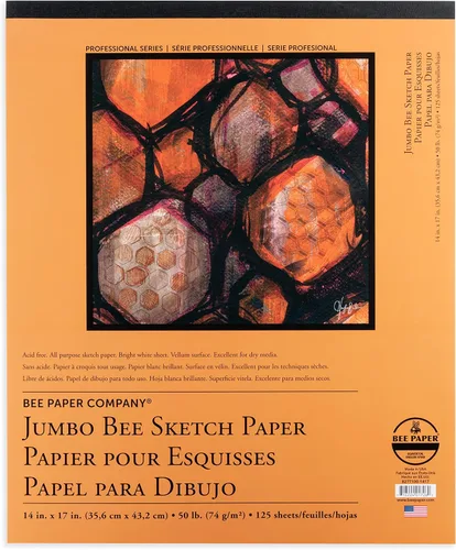 Vista 6 de Bee Paper - Bloc de papel de boceto de abejas jumbo de 9 x 12 pulgadas, 125 hojas