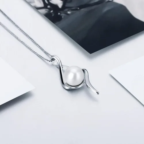 Vista 5 de Colgantes trenzados para joyería de perlas de plata esterlina, diseño colgante de montaje para joyería de moda, Metal, Circonita Cúbica