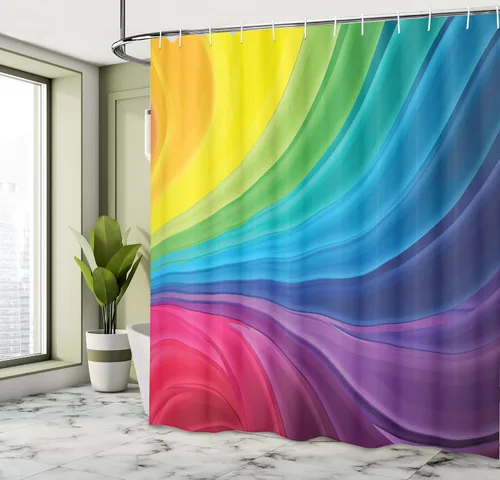 Vista 4 de ambesonne Decor Collection tela de poliéster cortina de ducha de baño