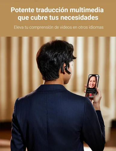 Vista 2 de Timekettle W4 Pro - Audífonos intérprete AI, traducción bidireccional de voz en tiempo real, más de 50 idiomas, traductor Bluetooth de video y Gris