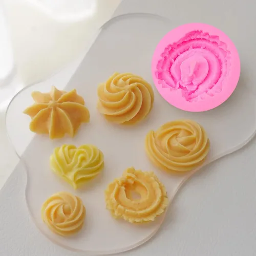 Vista 6 de KuuGuu 5 moldes de dona para fondant antiadherentes, aptos para lavavajillas, resistentes al calor, para tapetes de impresión, fondant barroco