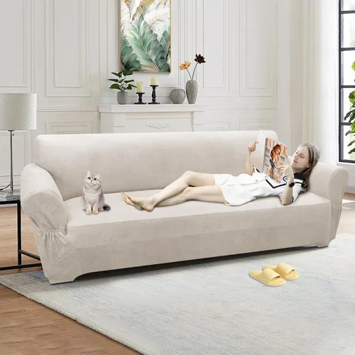 Vista 27 de Fundas para Sillón de 2 Piezas con Cojín en T, Fundas de Aspecto de Cuero para Sofá, Fundas para Sillas, Protector de Muebles Elástico, Funda